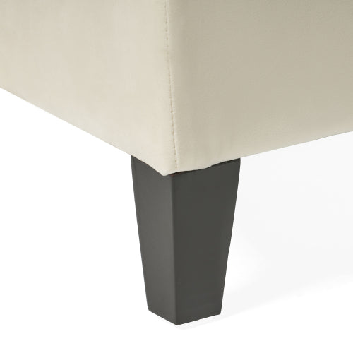 51 inch Beige Diamond Tufted Storage Ottoman Bench, Soft Close Pressure Hinge Upholstered Entryway Footrest