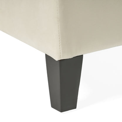 51 inch Beige Diamond Tufted Storage Ottoman Bench, Soft Close Pressure Hinge Upholstered Entryway Footrest