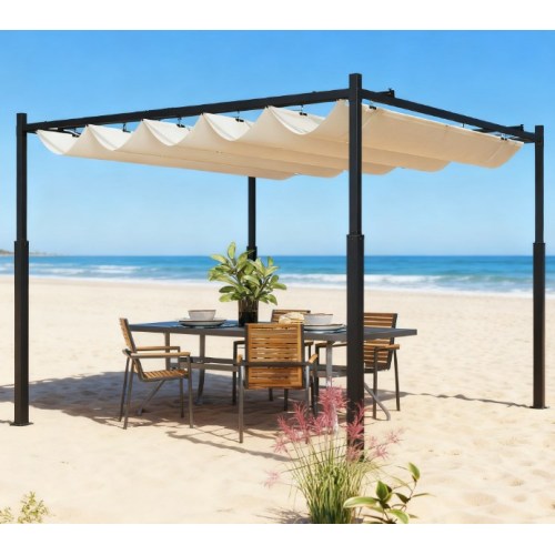 Easy to Setup Outdoor Pergola,Retractable Pergola Canopy with Magnetic Fixture