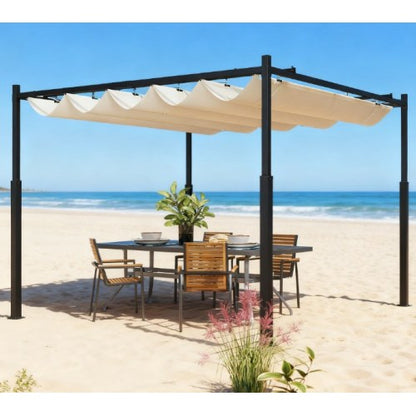 Easy to Setup Outdoor Pergola,Retractable Pergola Canopy with Magnetic Fixture