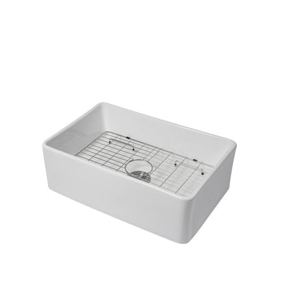 33 White Farmhouse Sink - 33 x 20 x 10 Inch Kitchen Sink Apron Front Porcelain Ceramic Single Bowl Farmer Sink Basin