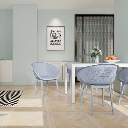 Holiday - 2-Pack Modern Lounge Chairs – Indoor/Outdoor All-Weather PP Plastic, Lightweight for Patio, Beach, Living Room (Light Baby Blue)