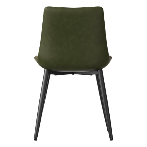 PU Leather Dining Chairs with Adjustable Feet, Set of 4, Olive Green