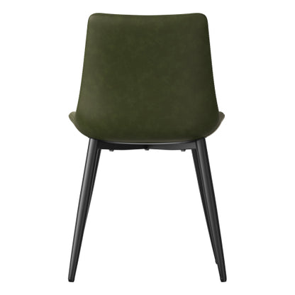 PU Leather Dining Chairs with Adjustable Feet, Set of 4, Olive Green