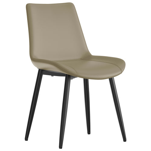 PU Leather Dining Chairs with Adjustable Feet, Set of 2, Camel