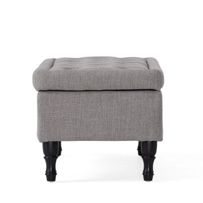 Tufted Storage Ottoman Bench with Solid Wood Legs, 40.94 inch
