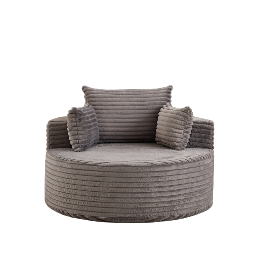 50"L Corduroy Sponge single sofa,No Assembly Required,Fluffy Modern Sleeper Chair for Living room, Bedroom, Lounge and Projection Room(Not a swivel chair.)