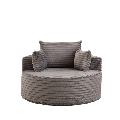 50"L Corduroy Sponge single sofa,No Assembly Required,Fluffy Modern Sleeper Chair for Living room, Bedroom, Lounge and Projection Room(Not a swivel chair.)