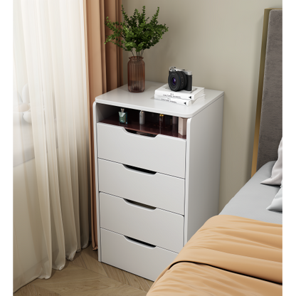 ( 48CM ) 3 in 1 Vanity Desk with Plip Top Mirror, Small Make Up Vanity Set with Visible Glass Desktop, Compact Makeup Vanity with 3 Drawers, Dressing Table for Bedroom ( WHITE COLOR )