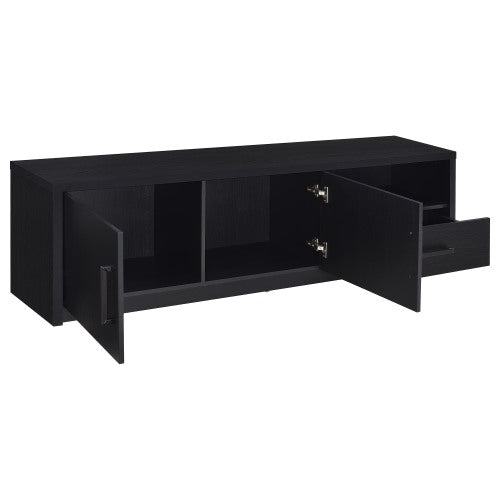 Black 70 inch TV Stand Entertainment Center with Doors & Drawer Storage