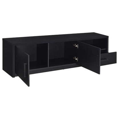 Black 70 inch TV Stand Entertainment Center with Doors & Drawer Storage