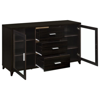 Cappuccino 60 Inch 3-Drawer Tempered Glass TV Console for TVs Up to 68 Inch