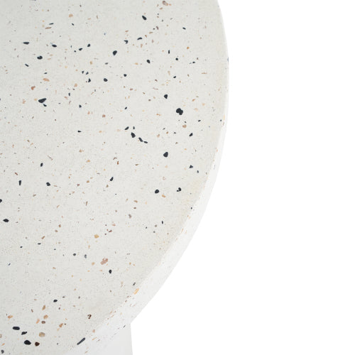 Outdoor 24" H MGO Terrazzo Side Table, White