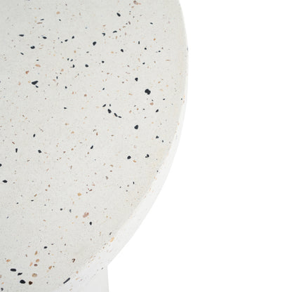 Outdoor 24" H MGO Terrazzo Side Table, White