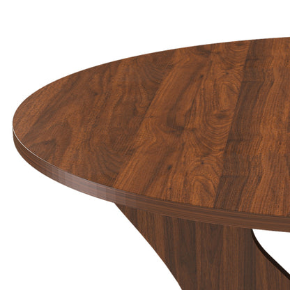 43 in Folding Dining Table for Small Spaces, MDF Table with Walnut Veneer, Space Saving Foldable Kitchen Table for Indoor and Outdoor Use