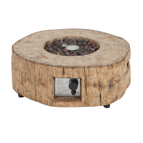 Patio MGO Propane Fire Pit, 30, 000BTU, Wood Pattern Brown (Tank Cover Not Provided)