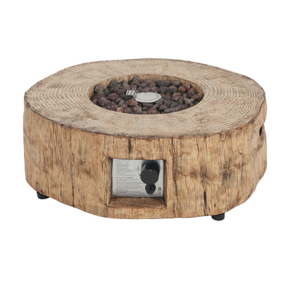 Patio MGO Propane Fire Pit, 30, 000BTU, Wood Pattern Brown (Tank Cover Not Provided)