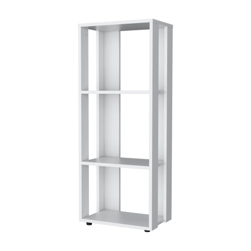 White Melamine 3-Tier Minimalist Open Display Bookcase