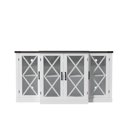 63 Inch Farmhouse Barn Door TV Stand with Adjustable Shelves Media Console for TVs Up To 73 Inch