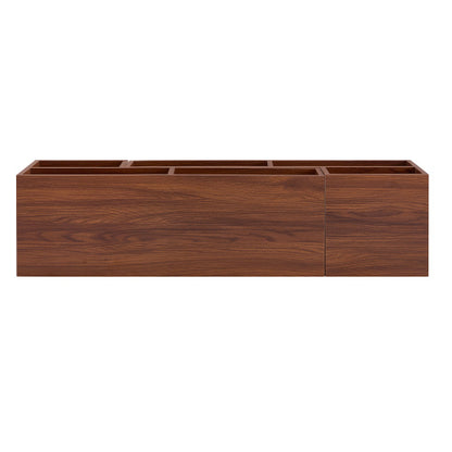 Dark Walnut Modular TV Stand with Open Storage Entertainment Center
