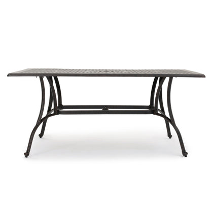 Outdoor Cast Aluminum Rectangular Dining Table, Bronze