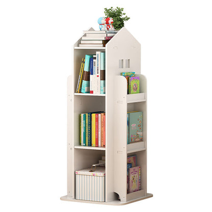 4-Tier Rotating Kids Bookshelf with 360° Swivel Base White