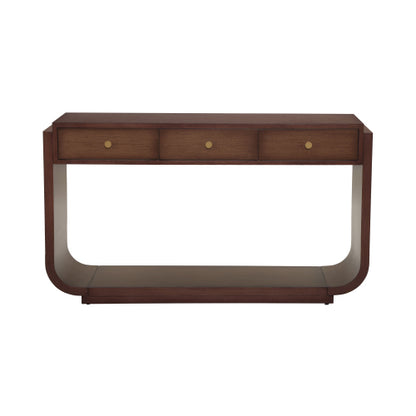 Walnut Classic Curved Leg Console Table With 3 Drawers Home Hallway Cabinet