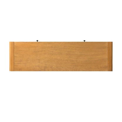 Curved Console Table with Storage, Wooden Entryway Table with 2 Drawers, Farmhouse Rustic Console Tables for Entryway, Hallway, Living Room, Natural