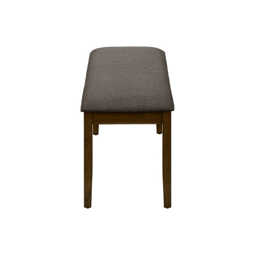 Bench, 44inch  Rectangular, Upholstered, Wood, Dining Room, Kitchen, Entryway, Brown Solid Wood, Brown Fabric, Transitional
