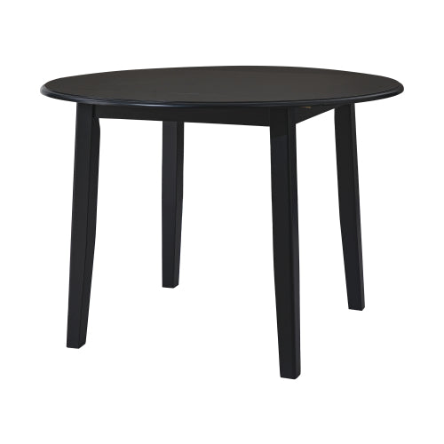 Extendable Round Dining Table for 2-4 People, Folding Wood Dining Table with Adjustable Size, Space-Saving Design for Small Apartments and Dining Areas - BLACK