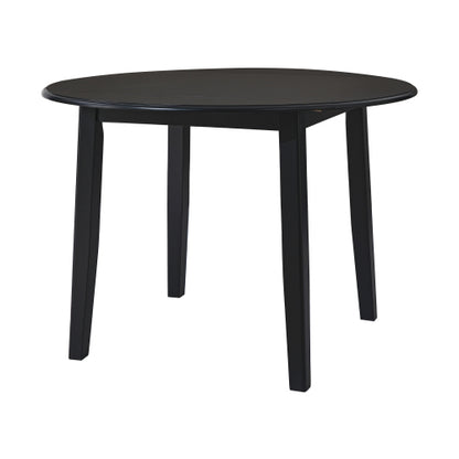 Extendable Round Dining Table for 2-4 People, Folding Wood Dining Table with Adjustable Size, Space-Saving Design for Small Apartments and Dining Areas - BLACK