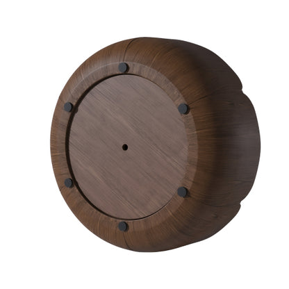 35.63" Round Outdoor Indoor Coffee Table, Modern Wood Grain Drum Center Table, Sturdy MGO (Magnesium Oxide) Waterproof, No-Assembly Table for Patio, Garden, Backyard, Living Room (Brown)