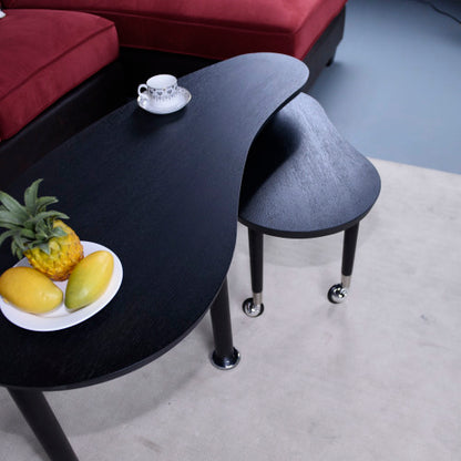 360° Rotatable Coffee Table, Oak Veneer, Multi-Color