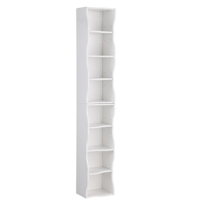 Ultra-Thin 8-Layer Wavy Border Bookshelf Detachable Combined Adjustable Shelf Home Office Storage Rack