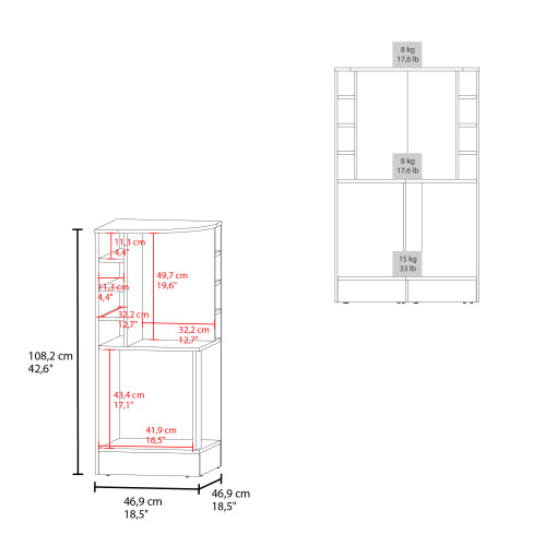 Bar Cabinet, 2 Doors, 8 Wine Bottle Compartments