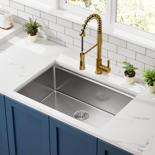 32 x 18 inch Undermount Workstation Sink, Stainless Steel Single Bowl Kitchen Sink 18 Gauge