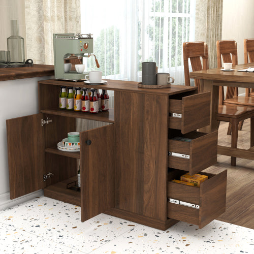 Kitchen Counter Cabinet with Sliding Glass Doors