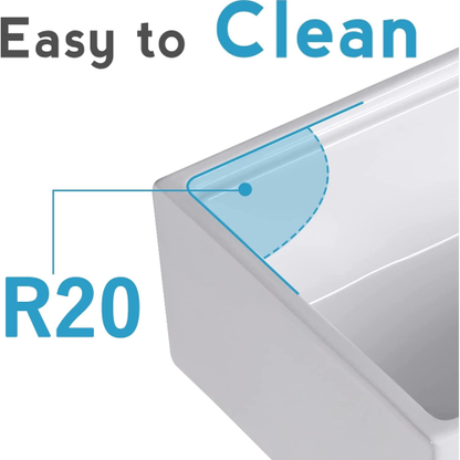 30 Inch Fireclay Farmhouse Sink-30"x 20"White Workstation Reversible Ceramic Farm Apron Front Kitchen Sink