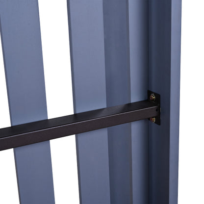 Twin Size Porch Swing Bed Seating Group, Patio Acacia Wood Swing Frame with Hemp Ropes for Garden, Backyard, Gray