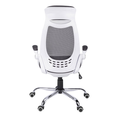 Office Chair, Adjustable Height, Swivel, Ergonomic, Armrests, Computer Desk, Work, Grey Mesh, Chrome Metal, Contemporary, Modern