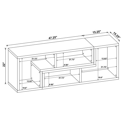White Multi-purpose Convertible Bookcase L-Shaped Combined Storage TV Cabinet