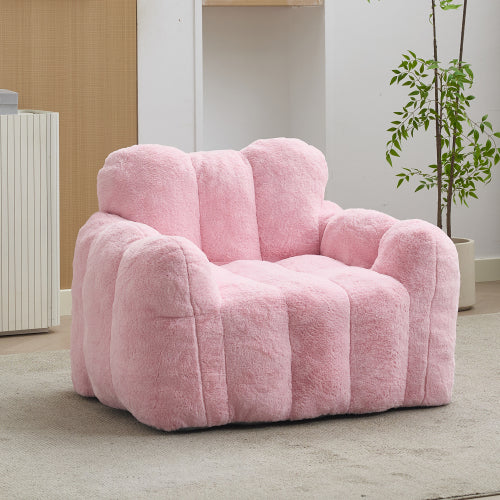 Lotus type compression sofa Adult bean bag sofa with pull ring can be easily moved without installation Suitable for various environments such as living room, bedroom, etc. Relax and enjoy life,pink