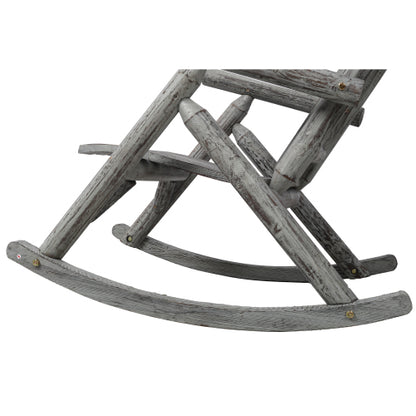 Wooden Porch Rocker Chair,Durable Wooden Porch Rocker Chair,Fir log Rocking Chair,Patio Rockers for Outside,Garde.Light Gray Color