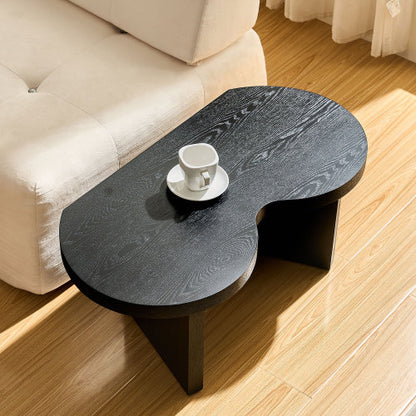 31.49inch  Butterfly Shaped MDF Coffee Table, Black