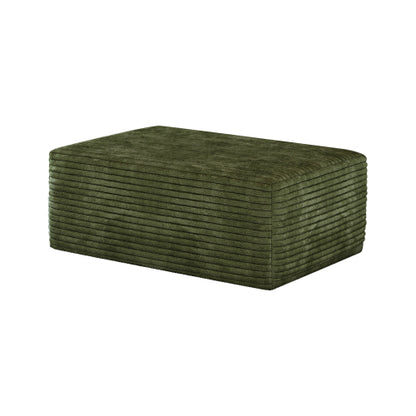 Green Plush Corduroy Modular Sofa Ottoman, No Assembly Cloud Couch with Spring & Sponge Support, Freely Movable Units