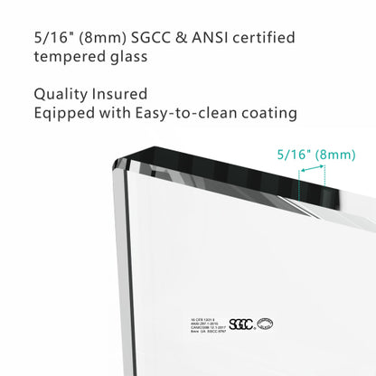 S-RM6076TB 56-60"W x 76"H Sliding Shower Door, 8mm Frameless Glass Shower Door with Matte Black Hardware, Towel Bar and Handle,Drop Shipping available