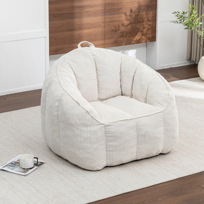 Corduroy Giant Adult BeanBag Sofa Chair with Armrests,Filler Included