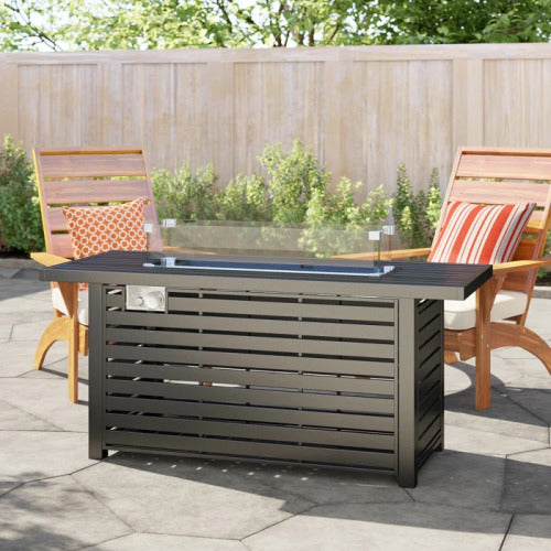 24 Steel Propane Fire Pit Table with Cover