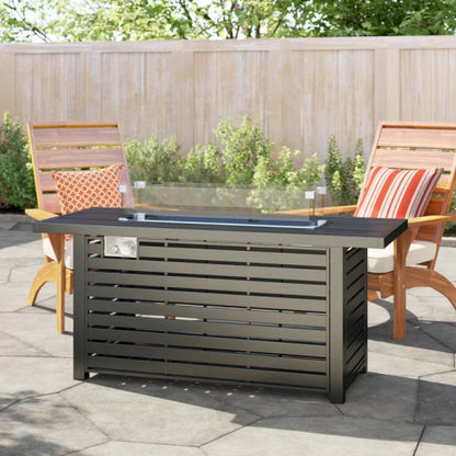 24 Steel Propane Fire Pit Table with Cover