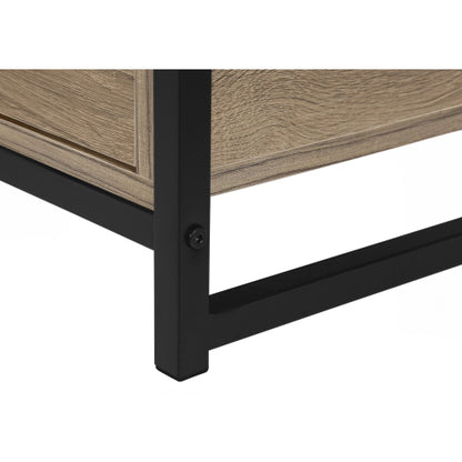 Brown 48 inch TV Stand with Drawers and Black Metal Frame